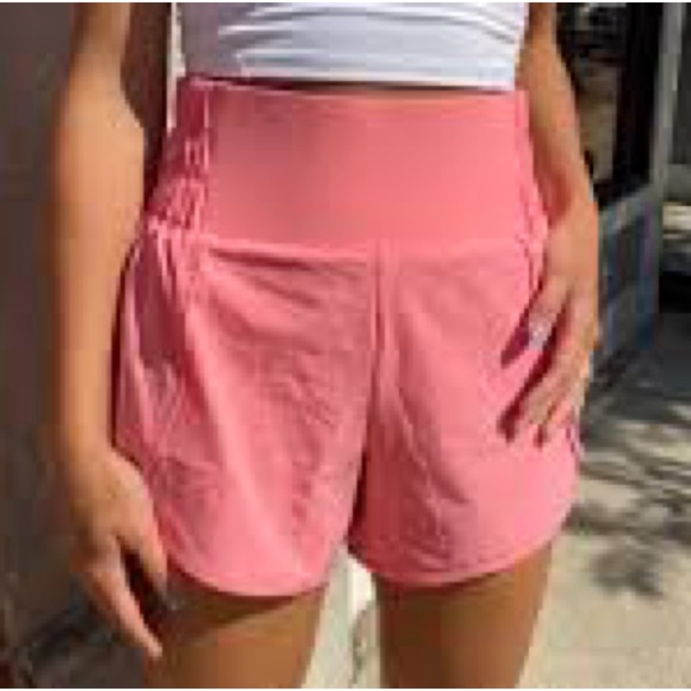Mono B PINK high waisted athleisure split shorts, NWT
